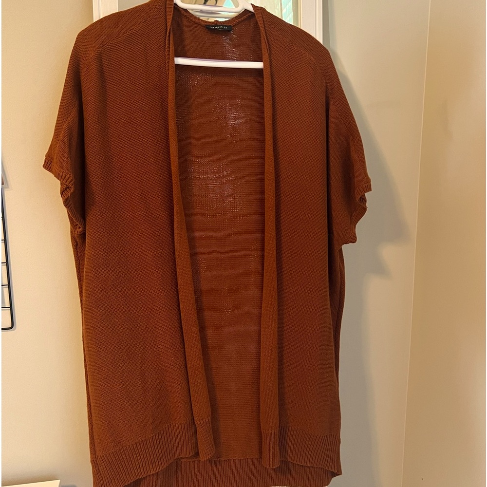 Long dark orange cardigan